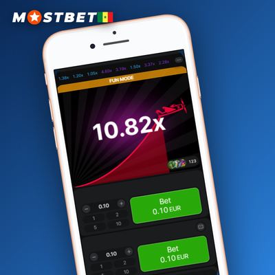 Icône encaissement automatique Mostbet Aviator avec multiplicateur cible et bouton vert