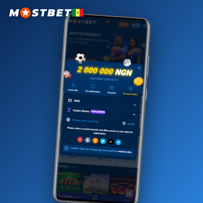 Icône smartphone Mostbet pour l'inscription par numéro de téléphone sénégalais via code SMS