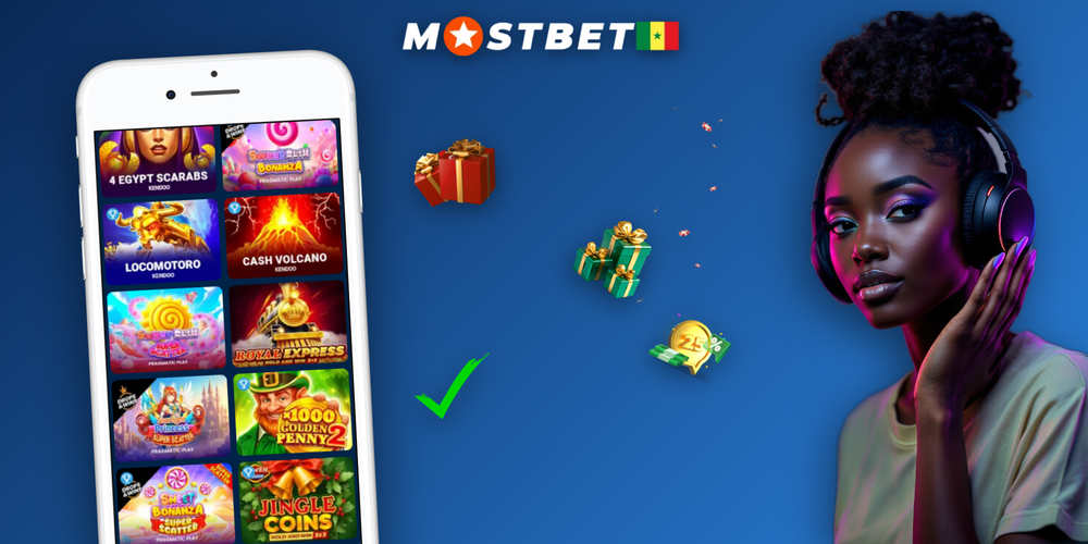 Interface du Mostbet online casino avec machines à sous et tables en direct